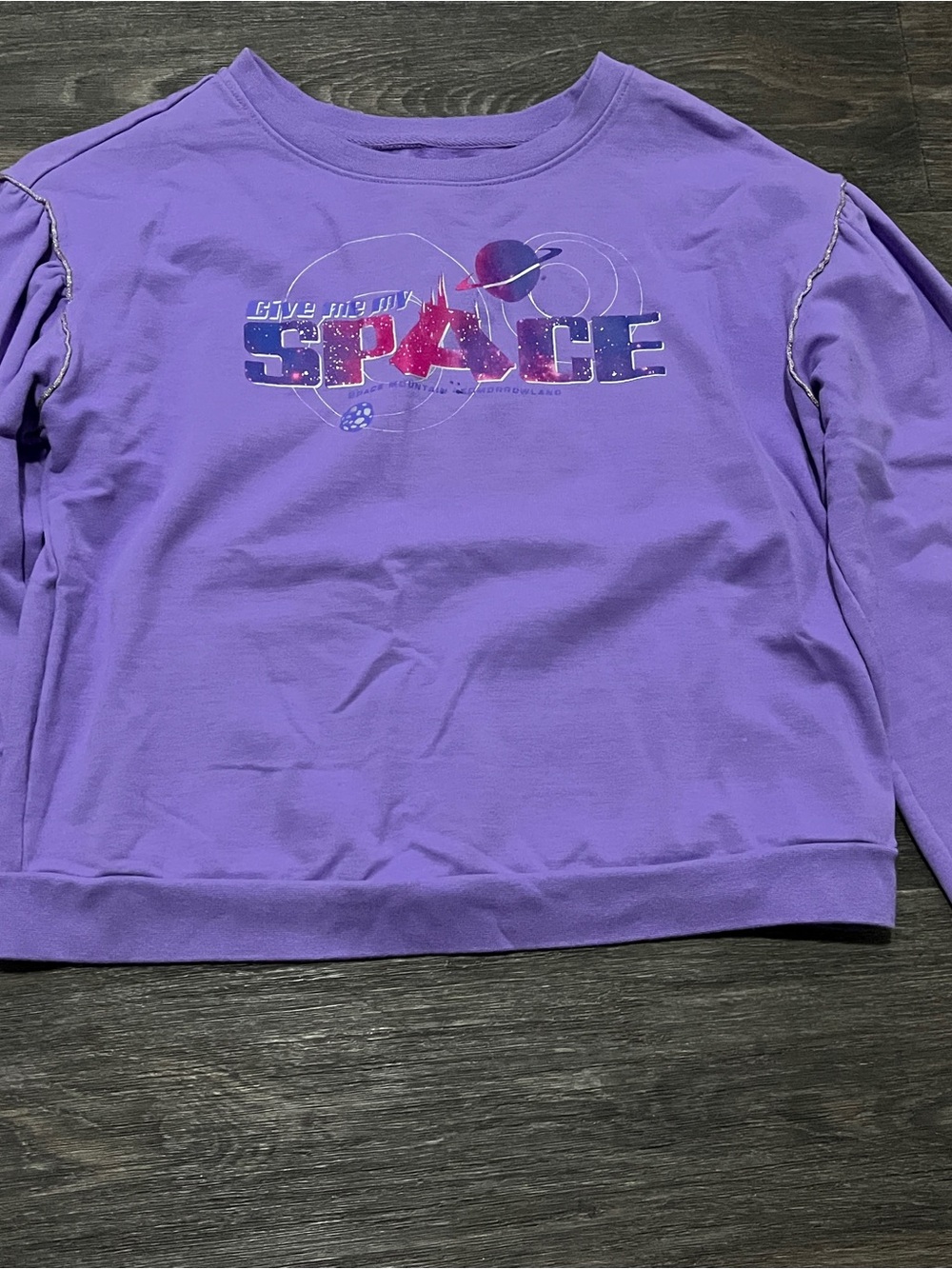 Disney Purple 'Give Me My Space' Graphic Sweatshirt